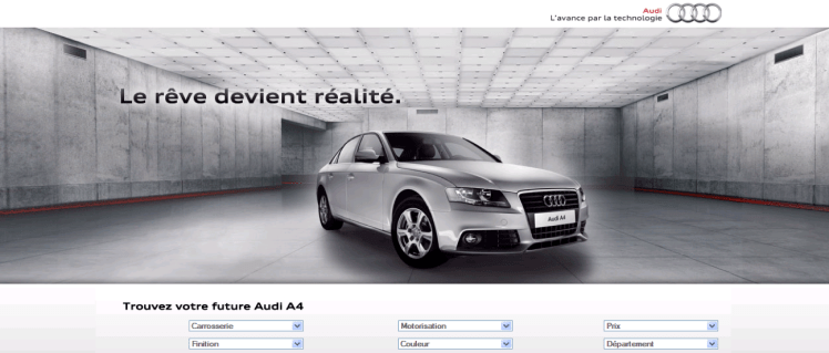 Mini site web Ventes Privées locales Audi A4